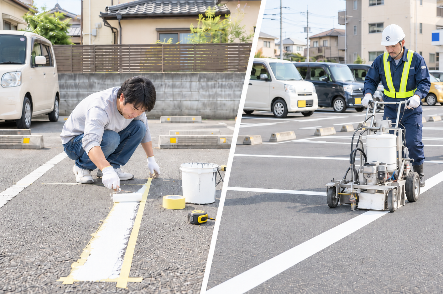 駐車場のライン引き完全ガイド｜DIYの手順から業者依頼の費用まで